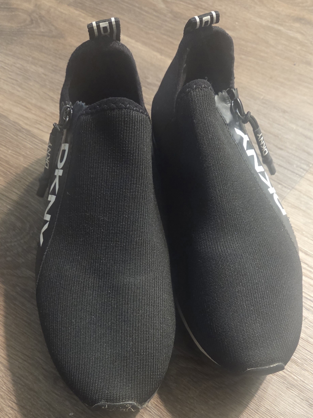 DKNY Men’s Black Slip-On Knit Sneakers
